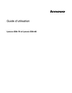 Mode d’emploi Lenovo E50-80 80JA015PFR Ordinateur portable