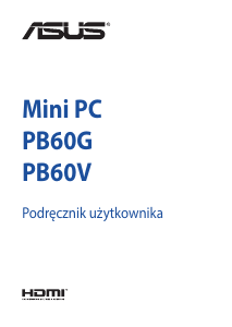 Instrukcja Asus PB60V Mini PC Komputer stacjonarny