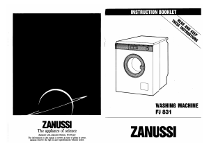 Handleiding Zanussi FJ 831 Wasmachine