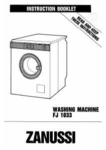 Manual Zanussi FJ 1033 Washing Machine