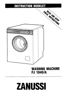 Handleiding Zanussi FJ 1040/C Wasmachine