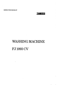 Manual Zanussi FJ 1093 CV Washing Machine