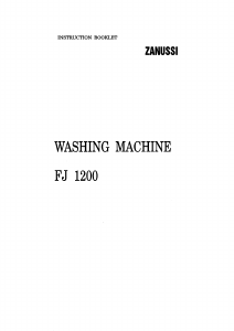 Manual Zanussi FJ 1200 Washing Machine