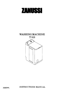 Manual Zanussi T513 Washing Machine