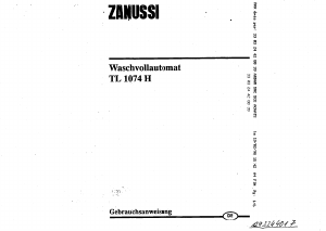 Bedienungsanleitung Zanussi TL1074H Waschmaschine