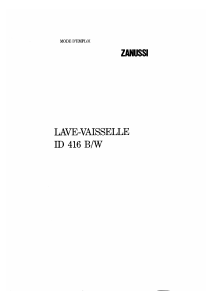 Mode d’emploi Zanussi ID 416 N Lave-vaisselle