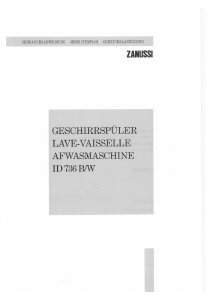 Mode d’emploi Zanussi ID 736 B Lave-vaisselle