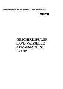 Handleiding Zanussi ID 4205 B Vaatwasser