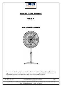 Mode d’emploi S.Plus WM 75 PI Ventilateur