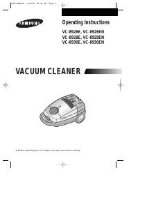 Manual Samsung VC-8928EN Vacuum Cleaner