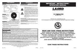 Manual Lasko 2501 Premium Fan