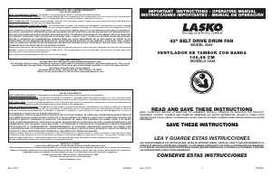 Manual Lasko 3244 Fan