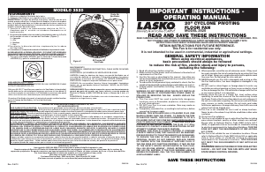 Manual de uso Lasko 3520 Cyclone Ventilador