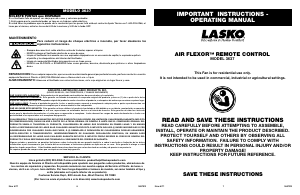 Manual de uso Lasko 3637 Air Flexor Ventilador