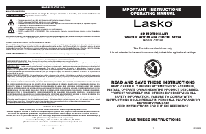 Manual de uso Lasko C27100 Ventilador