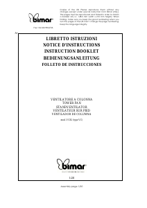 Manuale Bimar VC82 Ventilatore