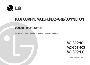 Mode d’emploi LG MC-809NJC Micro-onde