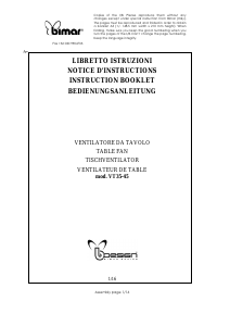 Manuale Bimar VT35 Ventilatore