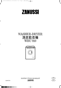 Handleiding Zanussi WBU910 Was-droog combinatie