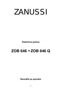 Priročnik Zanussi ZOB646X Pečica