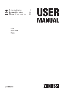 Manual de uso Zanussi ZOB10401BK Horno