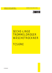 Mode d’emploi Zanussi TCS 374 E Sèche-linge