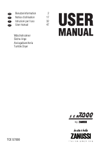 Manuale Zanussi TCES 7000 Asciugatrice
