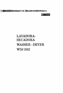 Manual Zanussi WDJ1012 Washer-Dryer