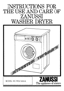 Manual Zanussi WDJ1013/A Washer-Dryer