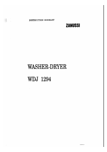 Handleiding Zanussi WDJ1294 Was-droog combinatie