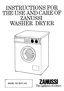 Manual Zanussi WDT1051 Washer-Dryer