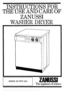 Handleiding Zanussi WDT1055W Was-droog combinatie