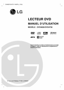Mode d’emploi LG DVD4830 Lecteur DVD