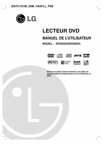 Mode d’emploi LG DVD6353 Lecteur DVD