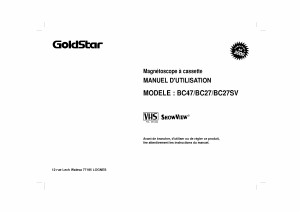 Mode d’emploi Goldstar BC27 Magnétoscope