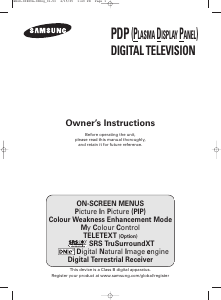 Handleiding Samsung PS-42D5SD Plasma televisie
