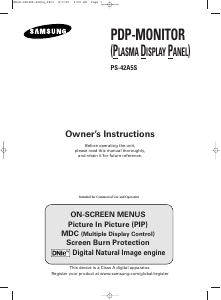 Manual Samsung PS-42A5S Plasma Television