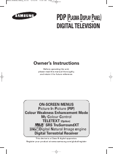 Bruksanvisning Samsung PS-42S5SD Plasma TV