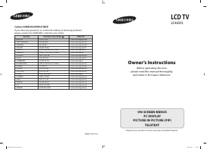 Manual Samsung LE46M53BD LCD Television