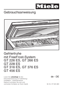 Bedienungsanleitung Miele GT 228 ES Gefrierschrank