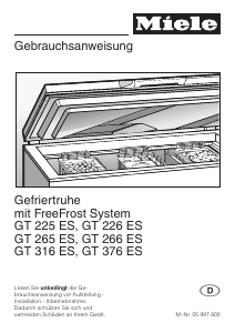 Bedienungsanleitung Miele GT 225 ES Gefrierschrank