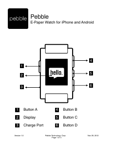 Manual Pebble E-Paper Smart Watch