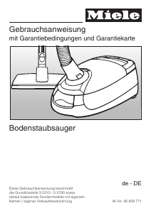 Bedienungsanleitung Miele S 5560 Staubsauger