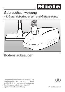 Bedienungsanleitung Miele S 724 Staubsauger