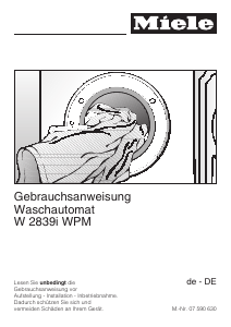 Bedienungsanleitung Miele W 2839i WPM Waschmaschine