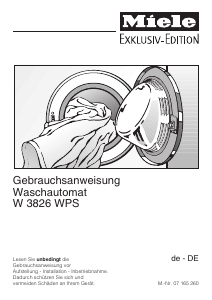 Bedienungsanleitung Miele W 3826 WPS Exklusiv Edition Waschmaschine