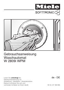 Bedienungsanleitung Miele W 2809i WPM Waschmaschine