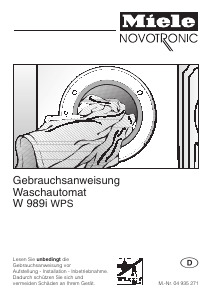 Bedienungsanleitung Miele W 989i WPS Waschmaschine