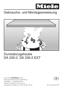 Bedienungsanleitung Miele DA 230-2 Dunstabzugshaube