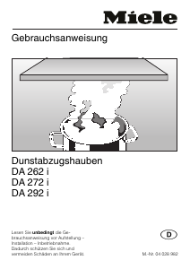 Bedienungsanleitung Miele DA 292 i Dunstabzugshaube